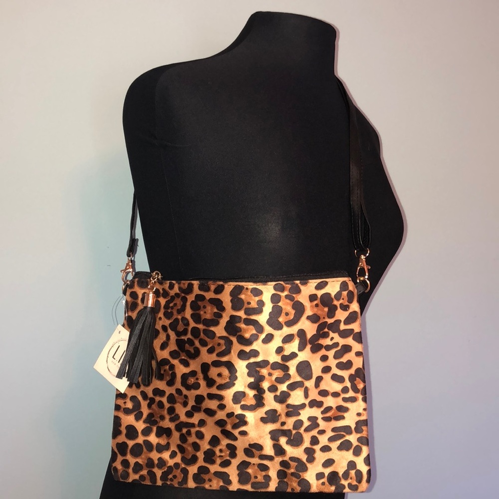 - NWT- L.I.B. Animal Print Crossbody/Clutch